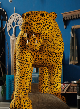 大型豹子摆件动物装饰客厅