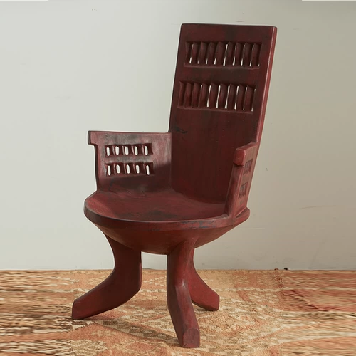 Деревянное кресло африканского племени африканского племени с подлокотниками Эфиопское импортное кресло, нектарные раскопки антиквариата