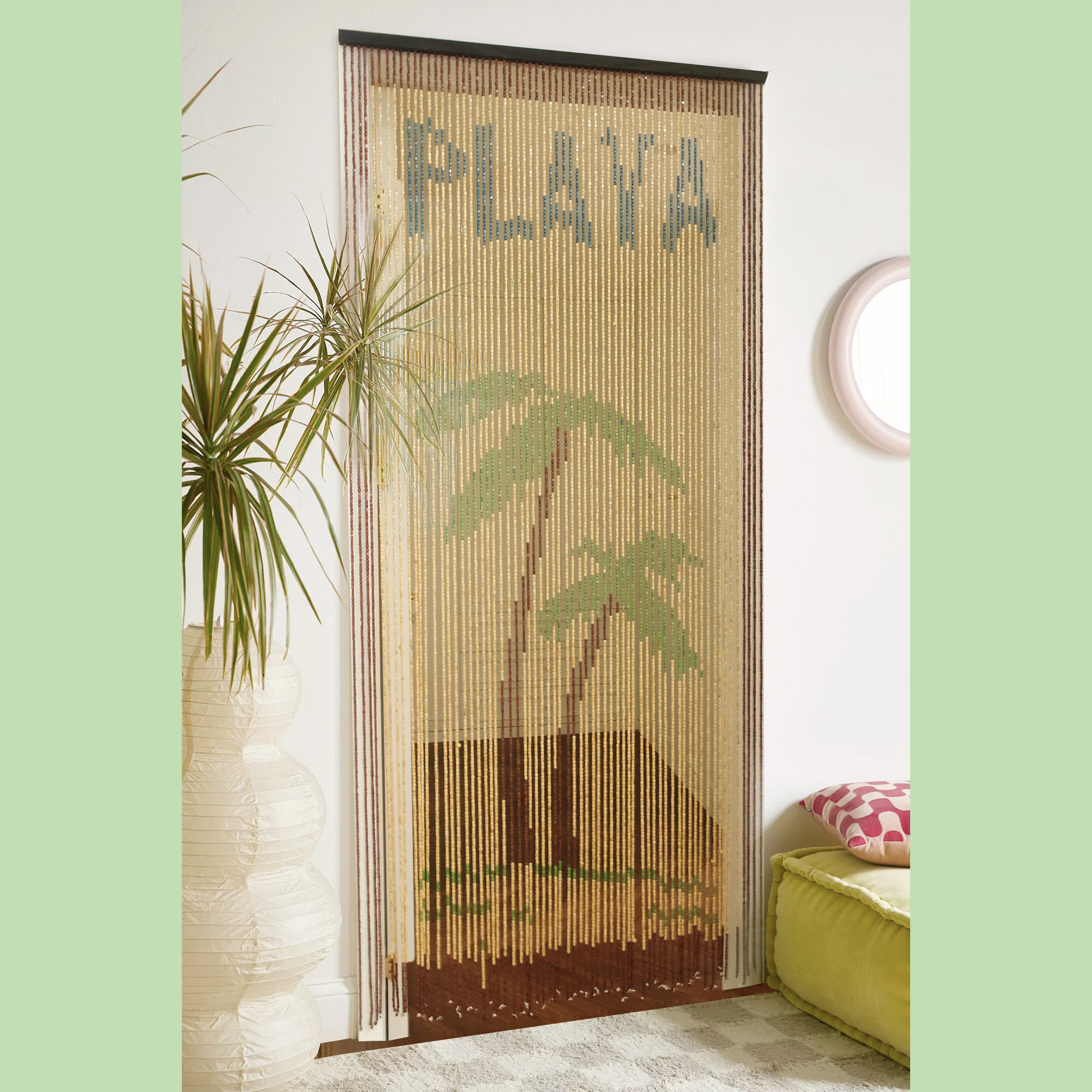 Bamboo curtain bohemian handmade door curtain partition tapestry