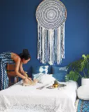 Loft Custom Blue Dye Off -Shoulder платье