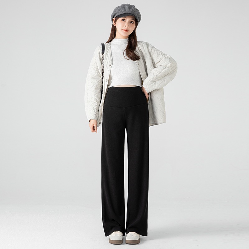 Maternity pants, winter outerwear, fleece warm casual pants