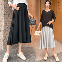 Pregnant woman in a summer dress with a long version of a half-body dress Korean version of a pregnant woman skirt Summer thin Modale pregnant woman skirt summer