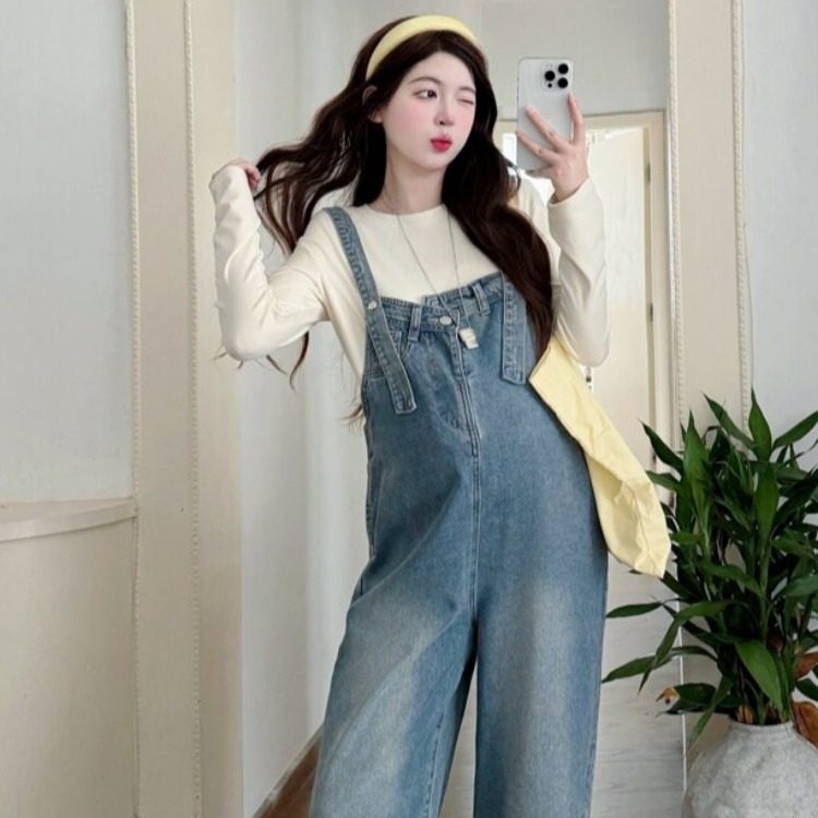 孕妇装春装长袖上衣春季牛仔背带裤2026新款孕妇套装春秋两件套春,淘宝优惠券,粉丝福利购,淘宝优惠卷