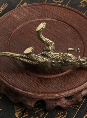 美式异特龙恐龙摆件茶宠办公桌宠摆设仿古玩古董侏罗纪铜