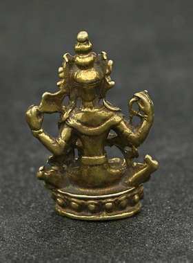 仿古风四臂观音小摆件