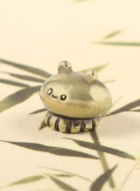 创意摆设海洋水母黄铜摆件仿古玩做旧袖珍手把件国风潮玩