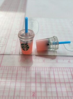 微缩仿真食玩饮料珍珠奶茶模型娃屋捏捏装饰立体摆件手工diy配件