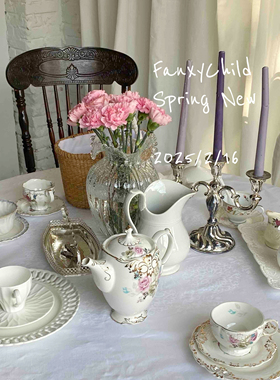 Fanxy中古vintage油画玫瑰项链吊坠手工项链巴洛克紫色花朵滴釉款