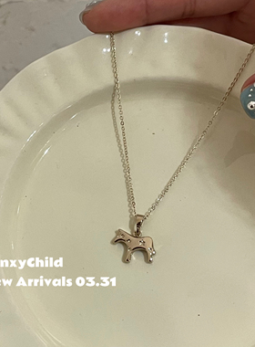 星星小马项链!Fanxy小众设计可爱小马咖啡金项链女ins百搭锁骨链