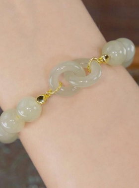 女ins小众设计爱心平安扣手串闺蜜生日礼物平安祈福