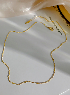 钛钢项链镀18k金新小众锁骨链女感素链夏颈链