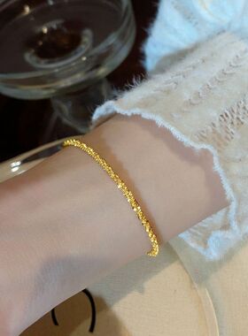 闺蜜女波光粼粼钛钢小众感素链精致防水手链