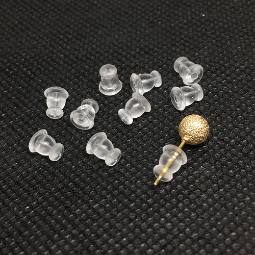 硅胶耳堵防掉堵头透明耳塞金耳钉塞耳环胶塞配件后塞耳帽塞子防滑 - 图0