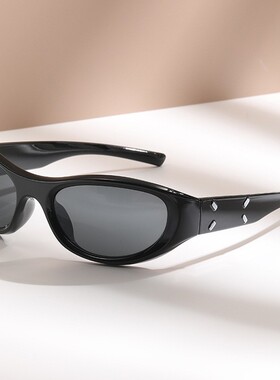 发箍款猫眼小墨镜男女潮款酷高级感猫眼复古网红防紫外线太阳眼镜