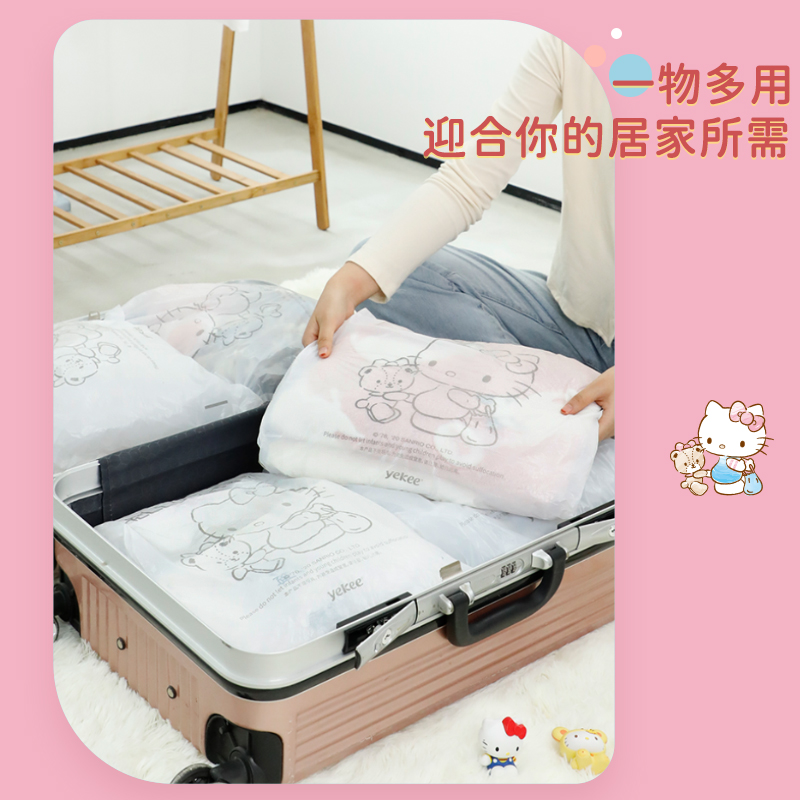 宜洁HelloKitty抽绳垃圾袋家用加厚大号厨房手提式卡通清洁塑料袋-图2