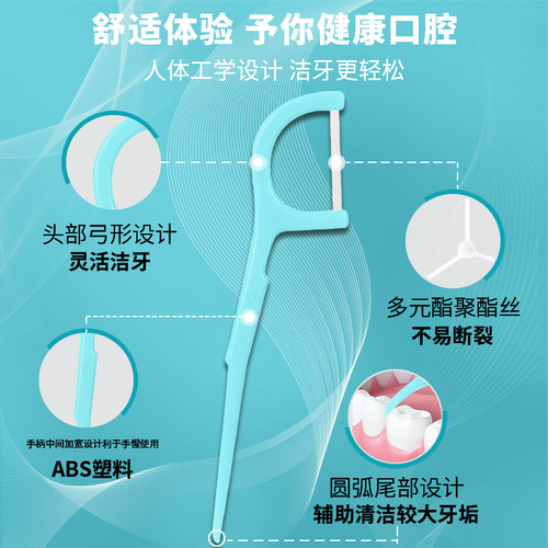宜洁扁线牙线棒细丝线不易伤牙龈剔牙签便携袋家庭装正品 - 图0