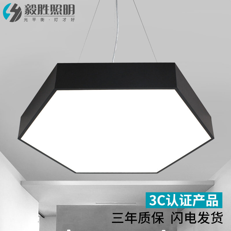 工业风吊灯创意个性几何蜂巢六边形led健身房灯具网咖办公室吊灯_虎窝淘