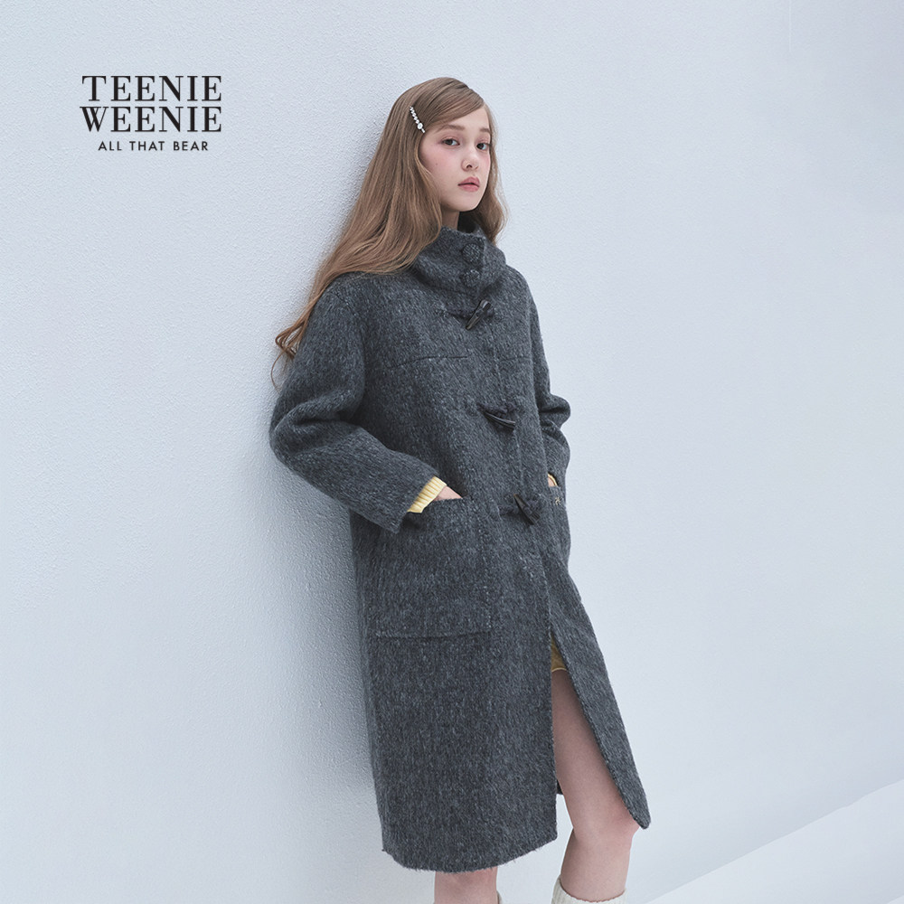 TEENIEWEENIE bearnova女装气质学院风牛角扣双面呢毛呢大衣外套,淘宝优惠券,粉丝福利购,淘宝优惠卷