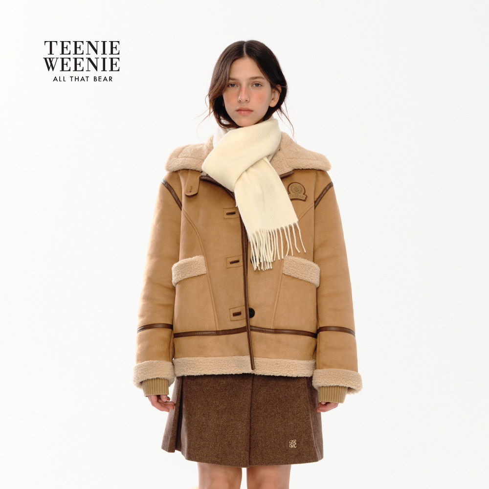 TeenieWeenie小熊女装双面毛绒厚外套简约时尚舒适廓形翻领大衣,淘宝优惠券,粉丝福利购,淘宝优惠卷