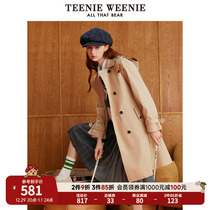 TeenieWeenie Little Bear New Academy Wind Commute Temperament Long Windsuit Jacket Female Loose matching