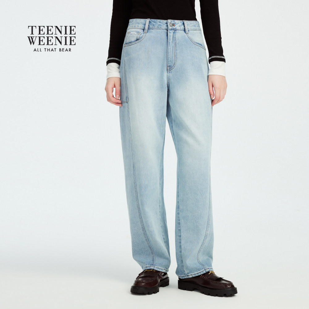 TeenieWeenie小熊女装牛仔裤2025年秋季新款时尚松弛感复古香蕉裤