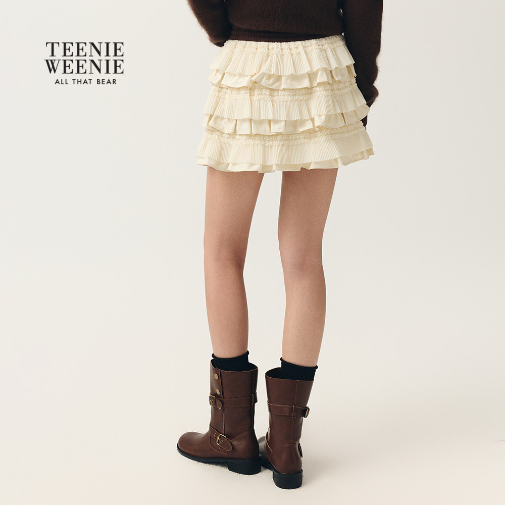 TeenieWeenie小熊女装半身裙26年春季新款甜美气质运动抽绳蛋糕裙,淘宝优惠券,粉丝福利购,淘宝优惠卷