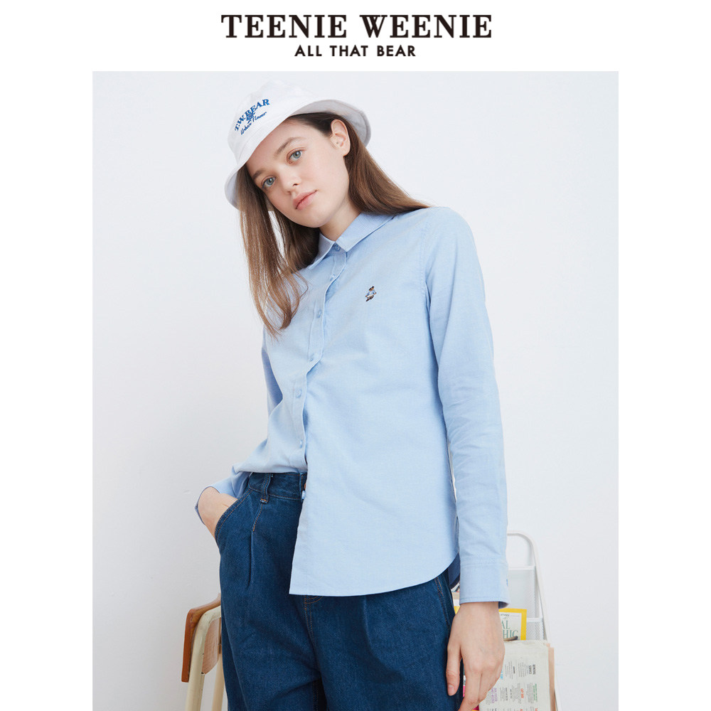teenieweenie小熊女长袖白小众衬衫 TeenieWeenie衬衫
