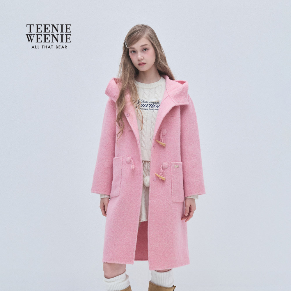TEENIEWEENIE bearnova女装气质学院风牛角扣双面呢毛呢大衣外套,淘宝优惠券,粉丝福利购,淘宝优惠卷