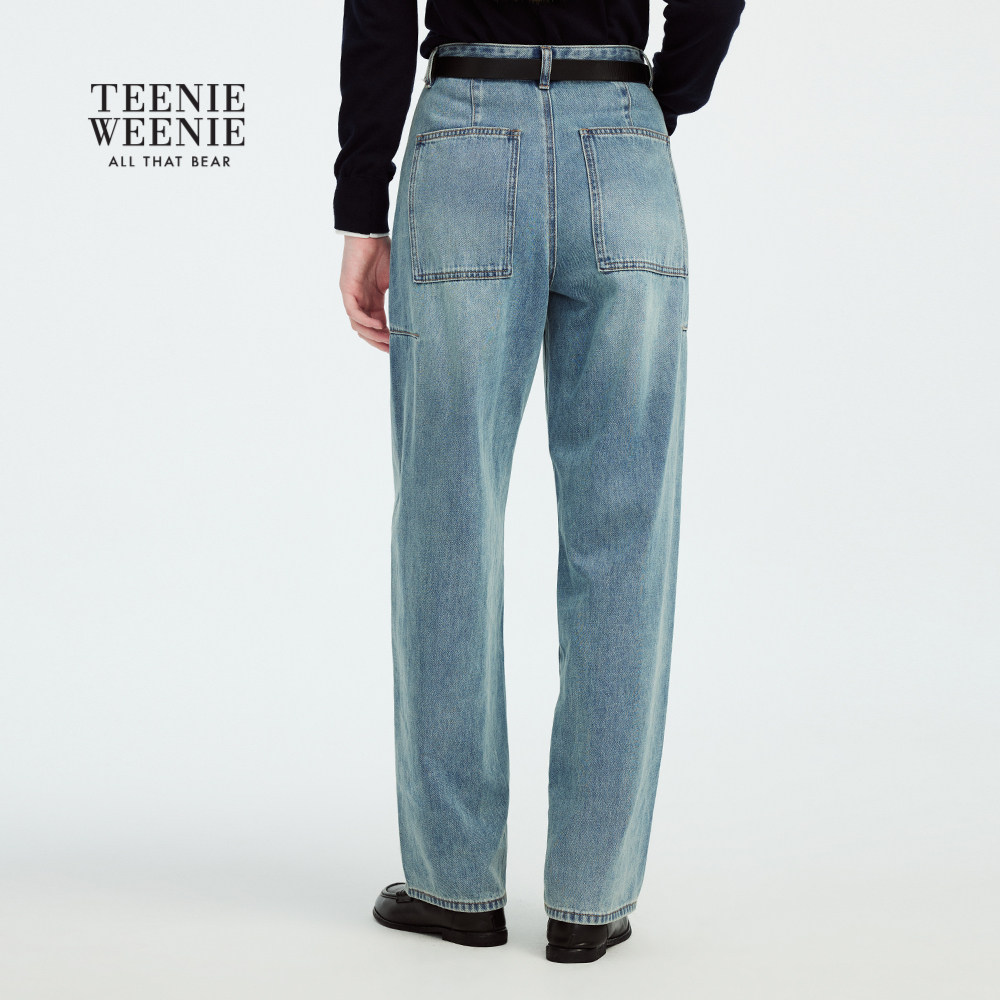 TeenieWeenie小熊女装牛仔裤2025年秋季新款时尚松弛感复古香蕉裤