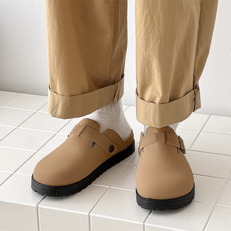 勃肯鞋男2026春季外穿防臭防滑懒人一脚蹬办公室软木包头半拖凉鞋,淘宝优惠券,粉丝福利购,淘宝优惠卷