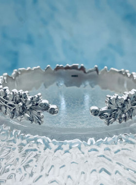 复古999纯银手镯男手工富贵花民族风足银实心开口雪花银精品礼物