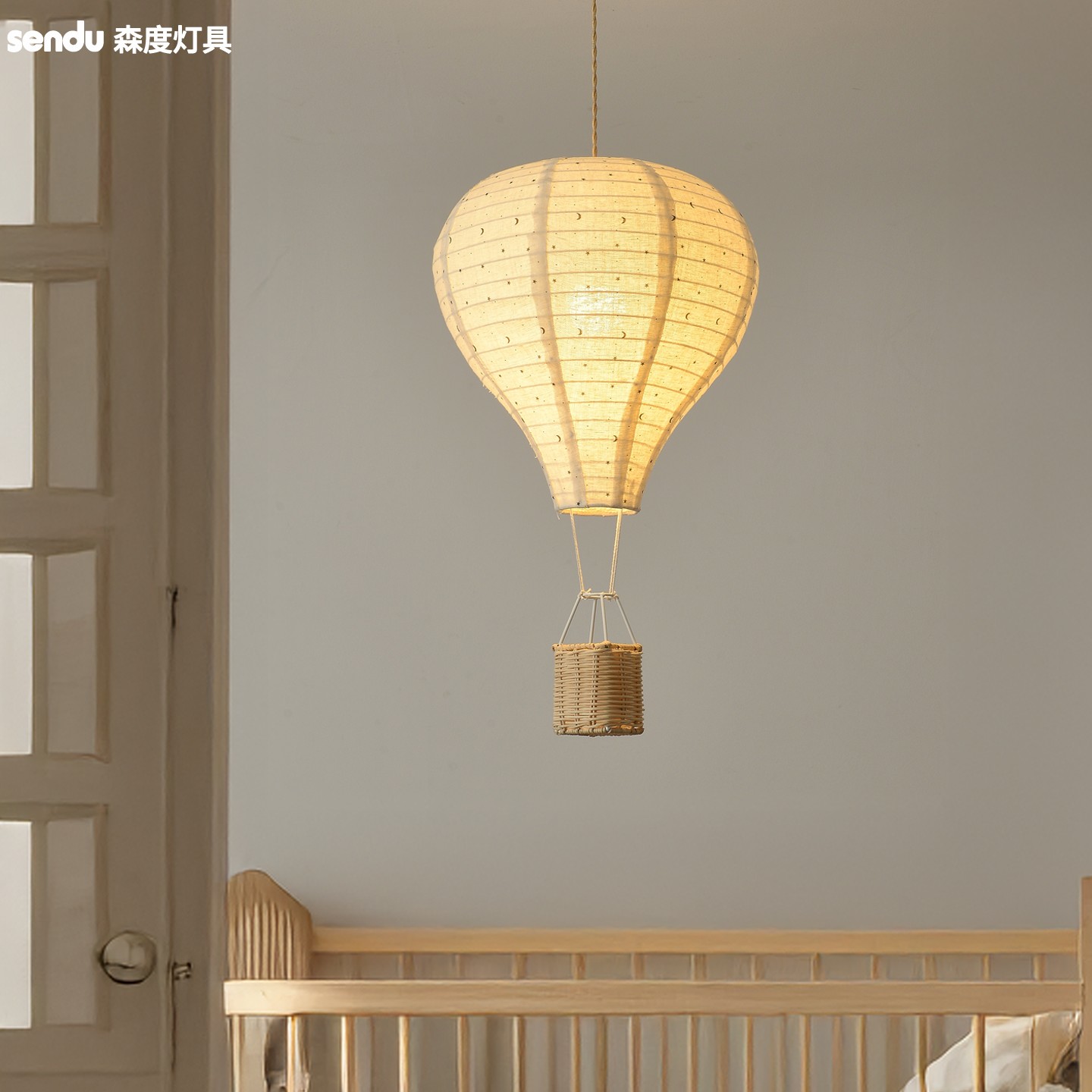 热气球吊灯北欧ins儿童房手工布艺装饰气球灯罩男孩女孩民宿吊灯,淘宝优惠券,粉丝福利购,淘宝优惠卷