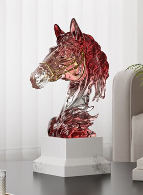 高级感小众透明马头摆件