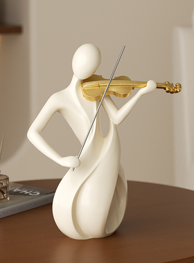 轻奢小提琴手艺术摆件