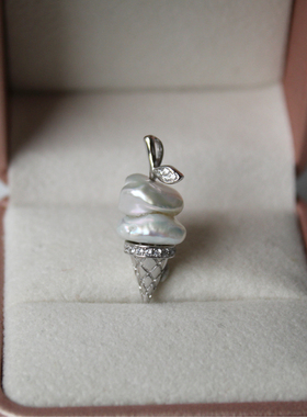 淡水巴洛克珍珠冰淇淋吊坠项链