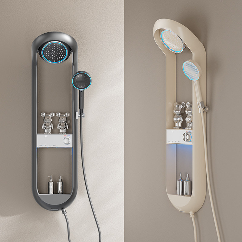 德希顿幕雨6032白色花洒套装数显智能恒温家用置物架淋浴器洗澡铜,淘宝优惠券,粉丝福利购,淘宝优惠卷