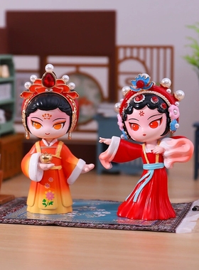 新中式国潮古风戏曲戏影流光摆件京剧脸谱家居装饰品创意生日礼物