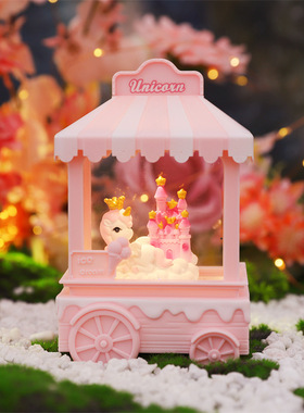 城堡公主水晶音乐八音盒小夜灯