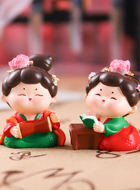 国潮少女风大唐仕女唐小环桌面装饰摆件西安文创纪念品送朋友礼物