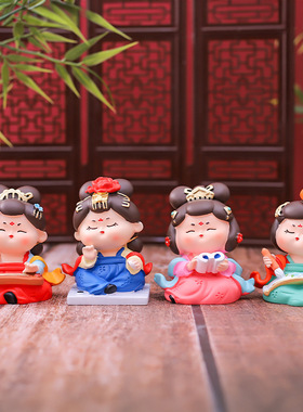 国潮古风唐小环夜宴树脂小摆件可爱办公室桌面装饰品创意女生礼物