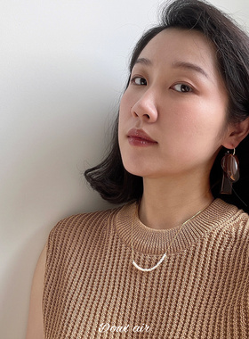 微笑珍珠项链冷淡风毛衣链