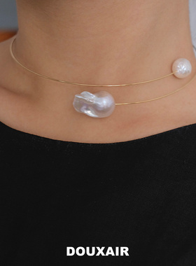 天然珍珠项圈极光炫彩巴洛克珍珠