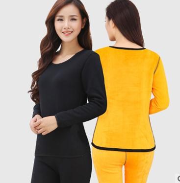 winter thick thermal warm women men long jonhs underwear set - 图1