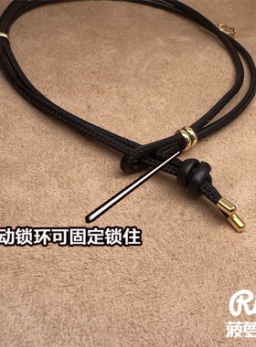 菠萝家Choker复古黑色牛皮锁骨链小众DIY配绳黑金项链配件毛衣链