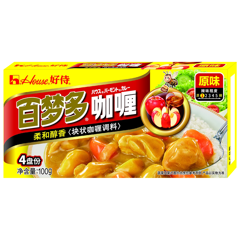 好侍百梦多咖喱原味100g宝宝日式速食咖喱块家用鱼蛋鸡肉饭料理包 - 图3