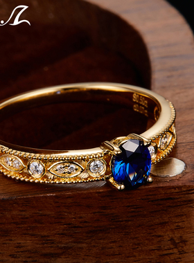 0.5克拉皇家蓝宝石情侣对戒