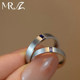 925 silver cultured sapphire brushed couple ring