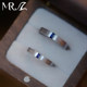925 silver cultured sapphire brushed couple ring