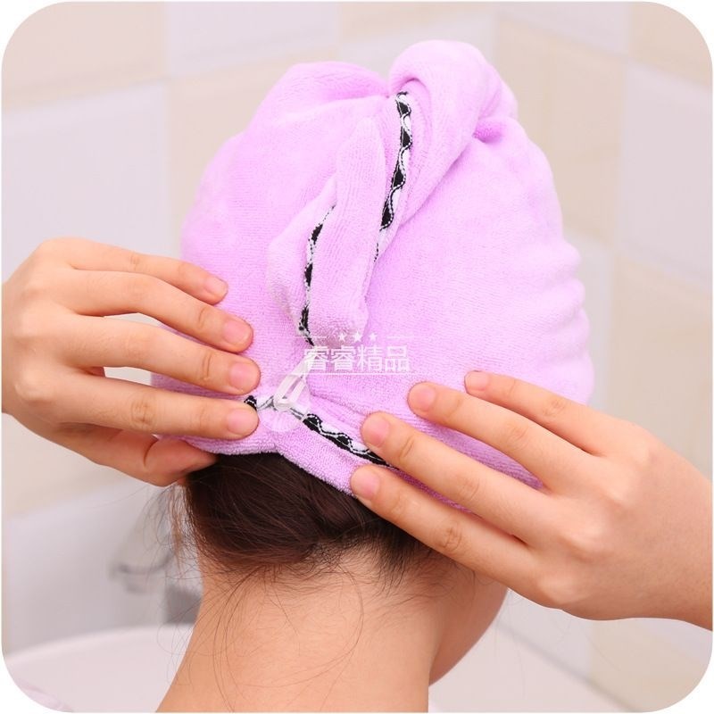 Water absorption Dry hair Bath cap thick towel浴帽吸水干发帽