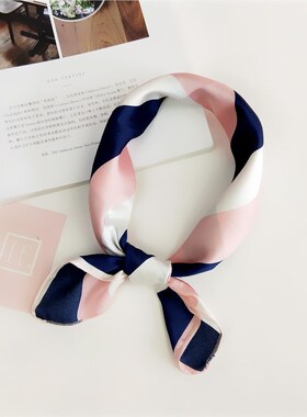 Square Scarf Hair Tie Business Party Women Head Neck Silk